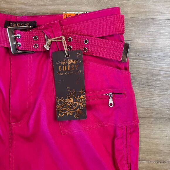 New Crest Hot Pink Capri Pants With Drawstrings And Scrunching Size 15/16 Comfy - Picture 2 of 12